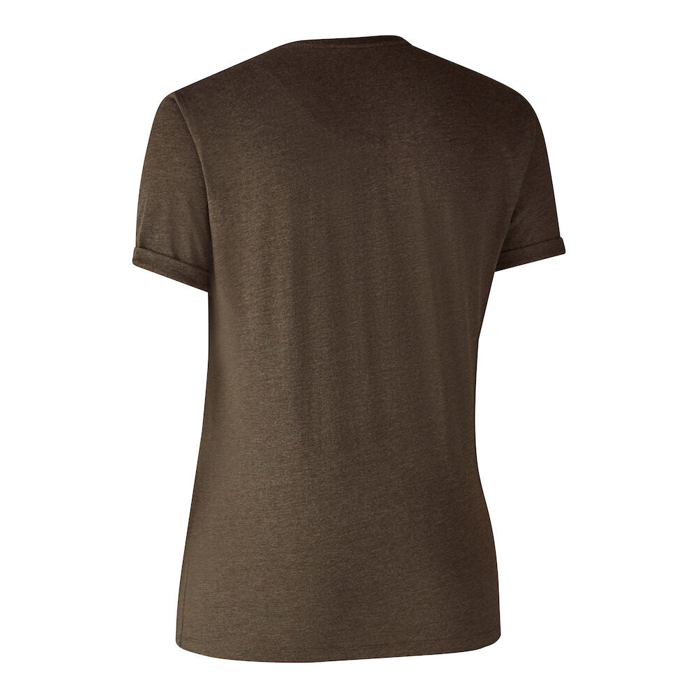 Ladies Basis 2-pak T-shirt Adventure - Green Mel/Brown Leaf - Deerhunter