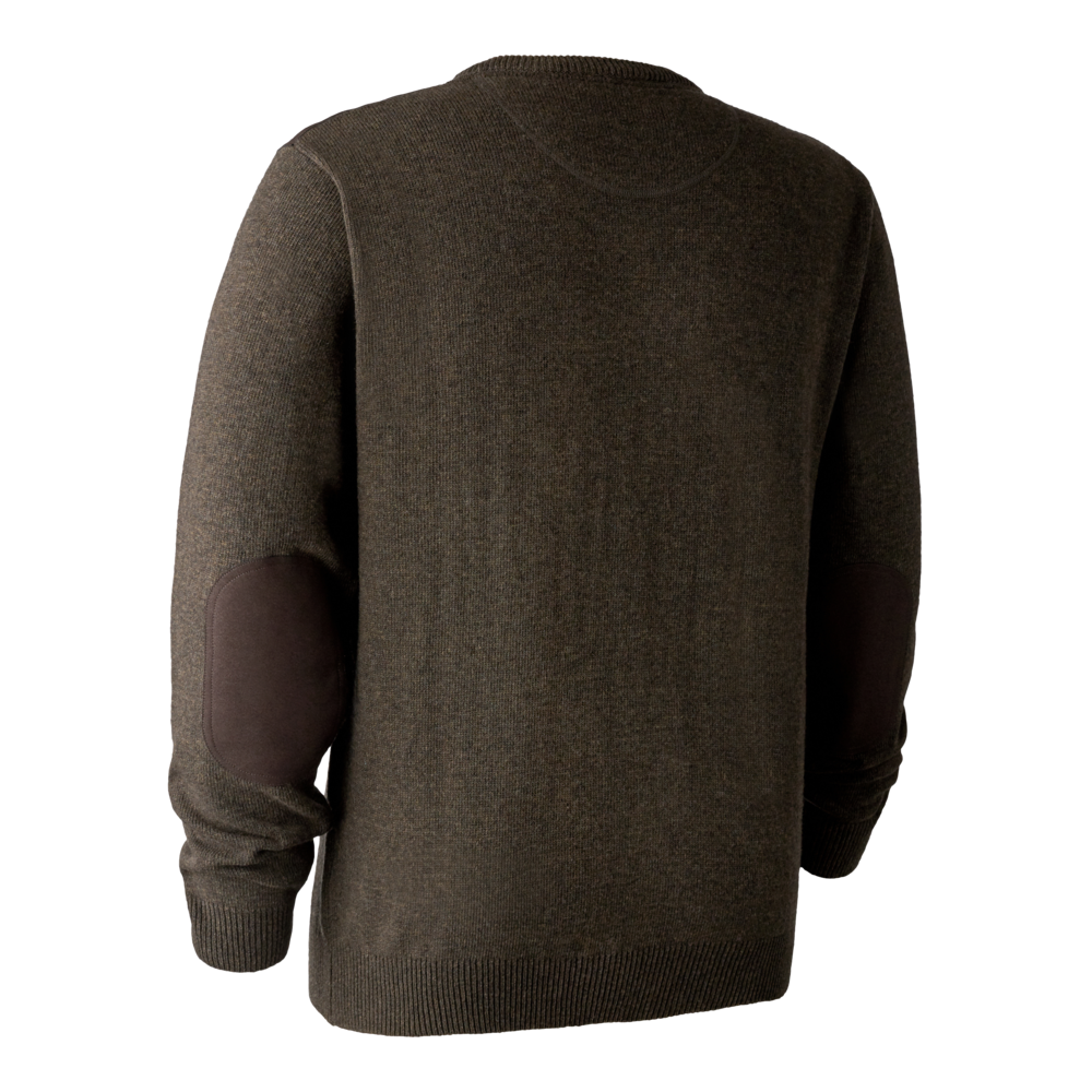 Sheffield Strik med V-hals - Dark Elm - Deerhunter
