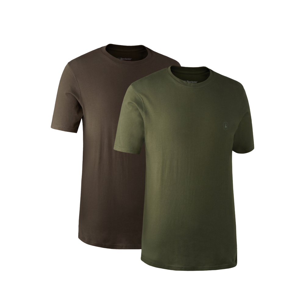 T-Shirt 2 pak Green/Brown - Deerhunter