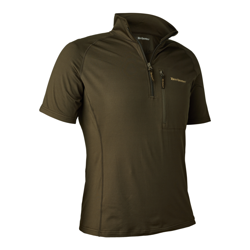Excape Insulated T-shirt med lynlås i halsen - Green - Deerhunter