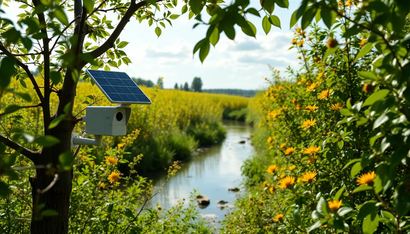 Vildtkamera med solceller - illustration