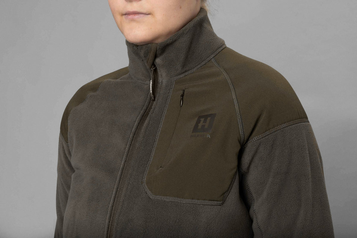 Vilja fleece til kvinder Willow green/Shadow grey - Härkila