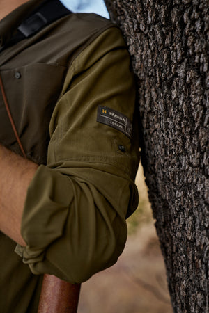 Logmar letvægts L/S-skjorte Dark olive/Willow green - Härkila