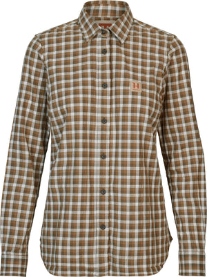Härkila Fjell L/S-skjorte til kvinder Dark olive check - Härkila