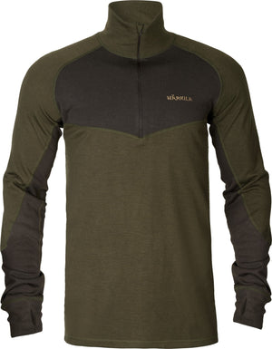 Härkila Base Warm zip neck Willow green/Shadow brown - Härkila
