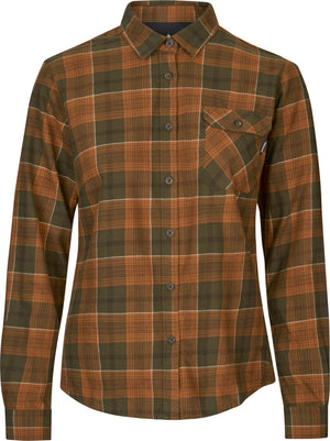 Skye Flannel skjort til kvinder - Grizzly Brown/Terracotta Check - Seeland