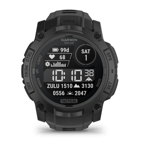 Instinct® 3 – 45 mm, Solar, Tactical Edition, Sort med sort rem
