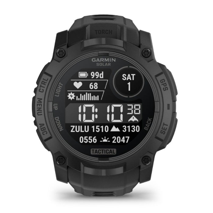 Instinct® 3 – 45 mm, Solar, Tactical Edition, Sort med sort rem