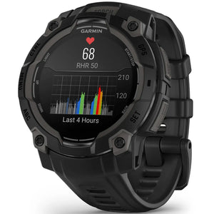 22 mm remme (Instinct® 3 - 45 mm/Instinct Crossover AMOLED), Sort silikone med metalspænde 1