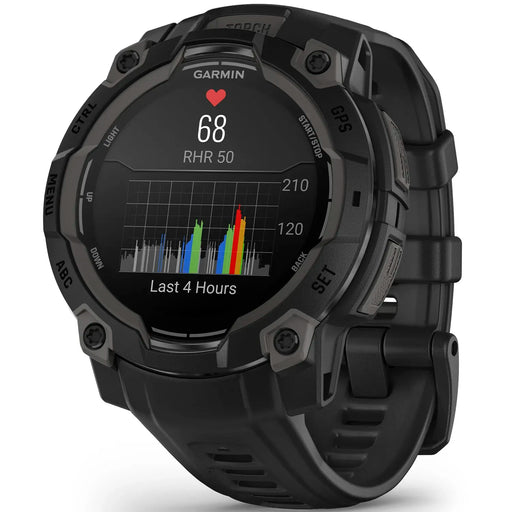 22 mm remme (Instinct® 3 - 45 mm/Instinct Crossover AMOLED), Sort silikone med metalspænde 1