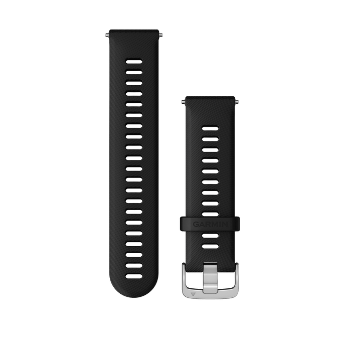 Quick Release remme (18 mm), Sort, sølv hardware 1