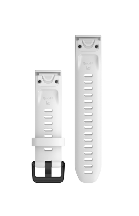 QuickFit® 20 urremme, Hvid silikone, sort hardware 1