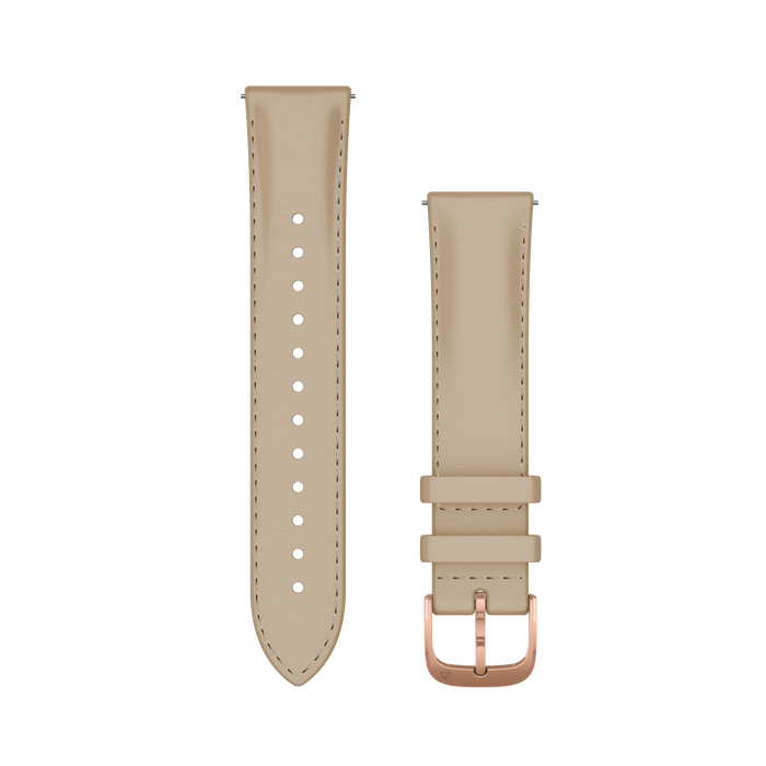 Quick Release remme (18 mm), Lys sand silikone, lys guld hardware 3