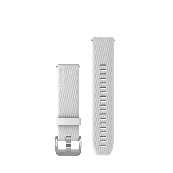 Quick Release remme (20 mm), Hvid, poleret sølv hardware 2