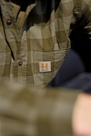 Härkila skandinavisk L/S-skjorte - Dark olive check - Härkila