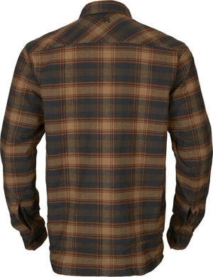 Eirik reversible skjorte jakke Dark warm olive/Burgundy - Härkila