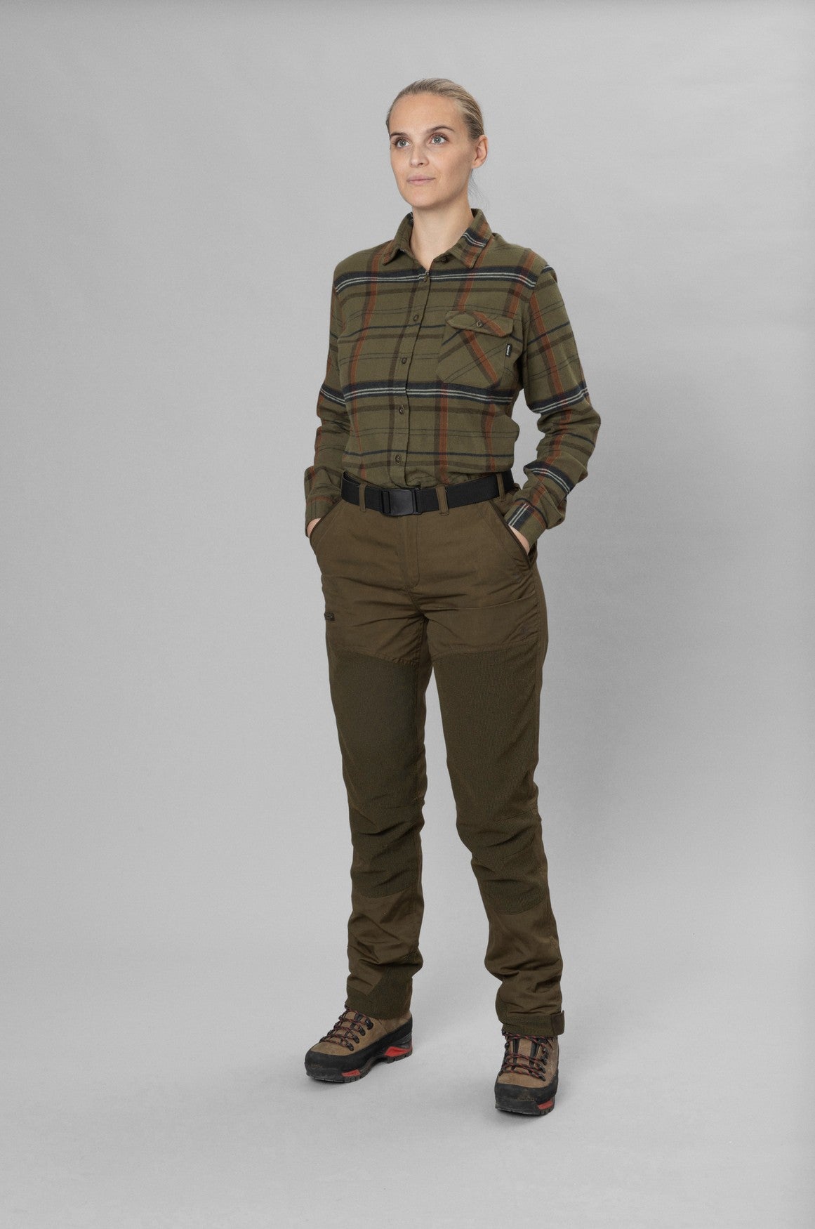 Skye Flannel skjort til kvinder - Grape Leaf/Terracotta Check - Seeland