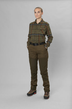 Skye Flannel skjort til kvinder - Grape Leaf/Terracotta Check - Seeland