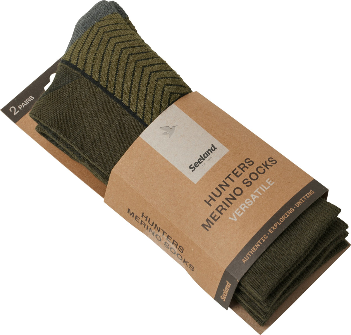 Field Merino-strømpe - 2Pack Pine Green/Military Olive - Seeland