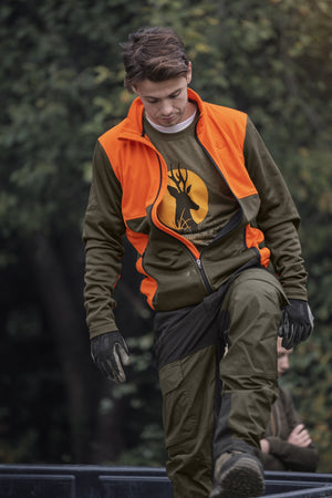 Elliot fleece - Pine green/Hi-Vis orange - Seeland