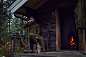 Härkila Base Warm zip neck Willow green/Shadow brown - Härkila