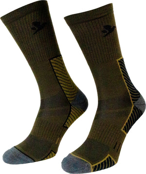 Field Merino-strømpe - 2Pack Pine Green/Military Olive - Seeland