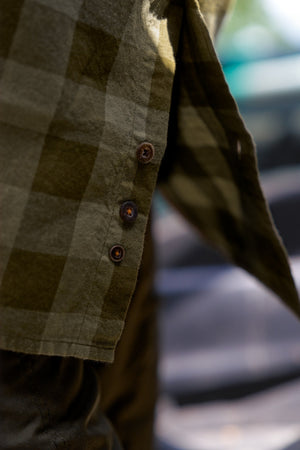 Härkila skandinavisk L/S-skjorte - Dark olive check - Härkila