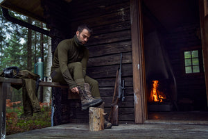 Härkila Base Warm zip neck Willow green/Shadow brown - Härkila