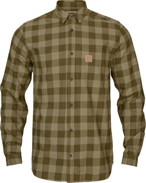 Härkila skandinavisk L/S-skjorte - Dark olive check - Härkila