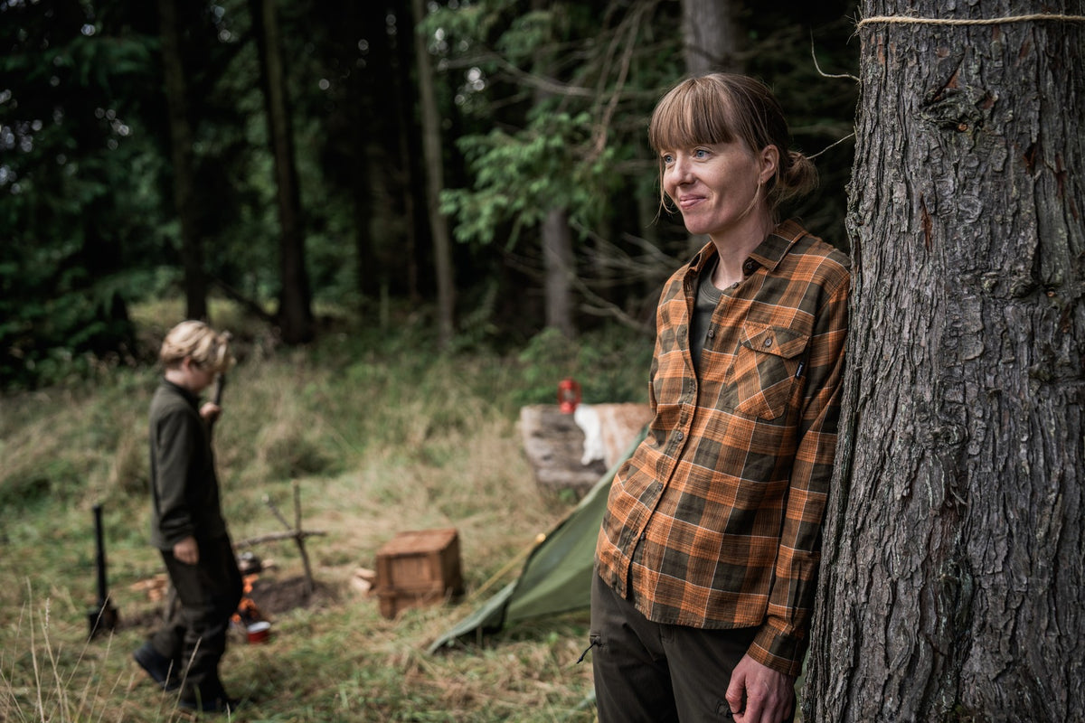 Skye Flannel skjort til kvinder - Grizzly Brown/Terracotta Check - Seeland