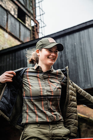 Skye Flannel skjort til kvinder - Grape Leaf/Terracotta Check - Seeland