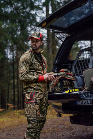 Str. S - Moose Hunter 2.0 - fleece jakke MossyOak®Break-Up Country®/MossyOak®Red - Härkila - Ombytningsvare