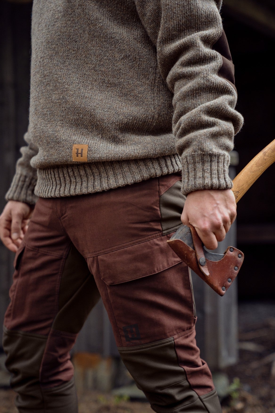 Str. 48/33" - Härkila Scandinavian bukser - Blodstone red/Shadow brown - Härkila - Ombytningsvare