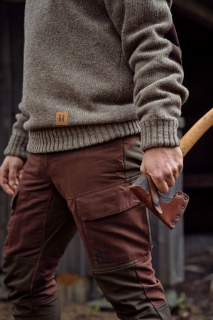 Str. 48/33" - Härkila Scandinavian bukser - Blodstone red/Shadow brown - Härkila - Ombytningsvare