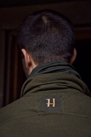 Härkila Base Warm zip neck Willow green/Shadow brown - Härkila