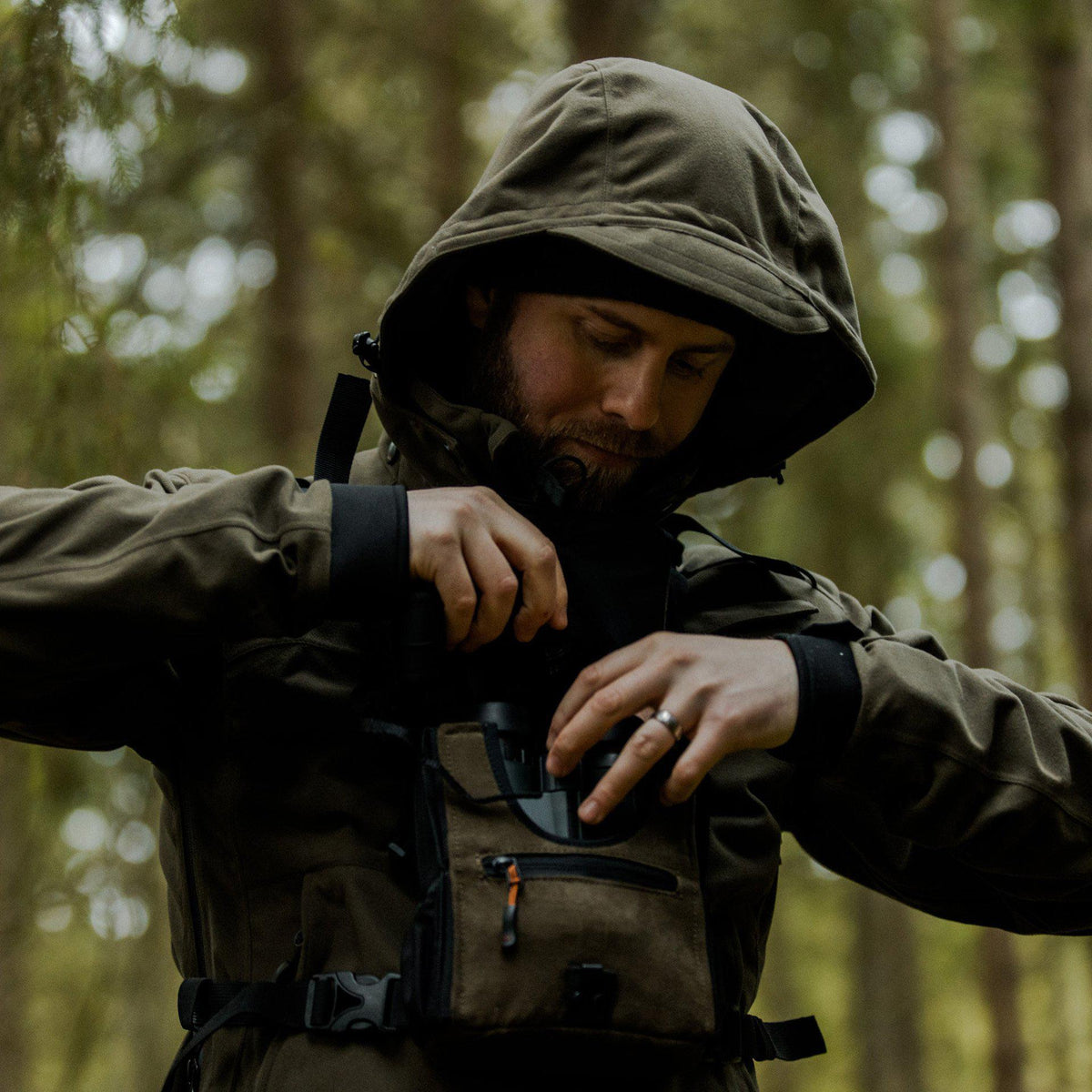 Ridge Bino Bag - Hunting Green - Swedteam
