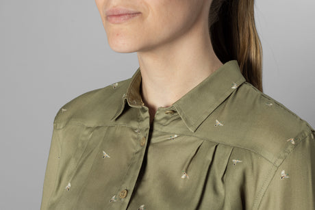 Abigail L/S shirt Women Dust green/Flying ducks - Härkila
