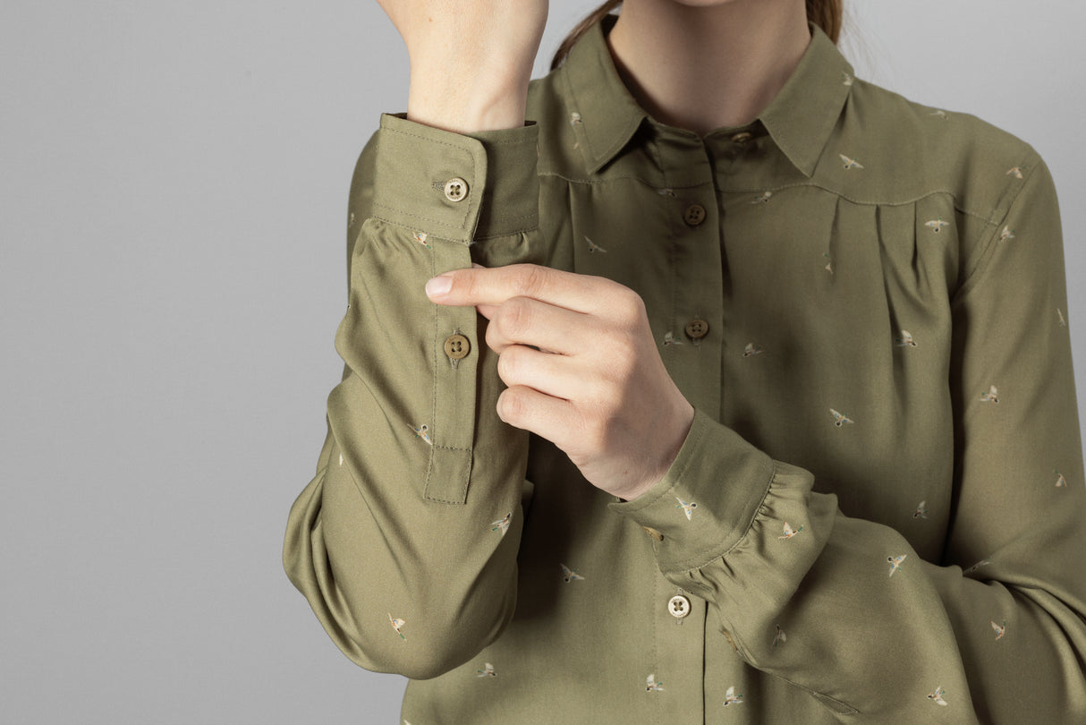 Abigail L/S shirt Women Dust green/Flying ducks - Härkila