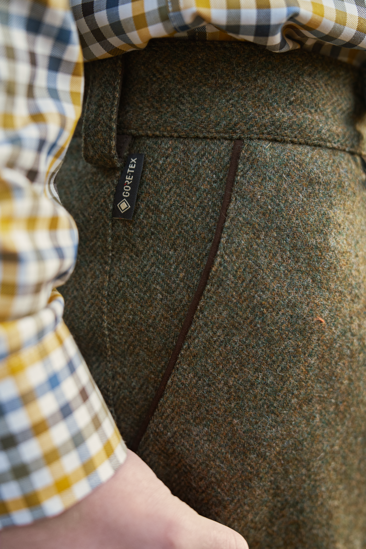 Kenmore GTX-Bukser - Forest green/Herringbone