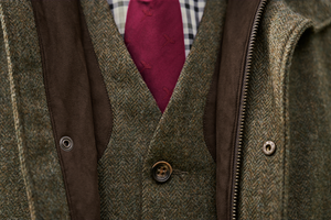 Kenmore Skydevest - Forest green/Herringbone