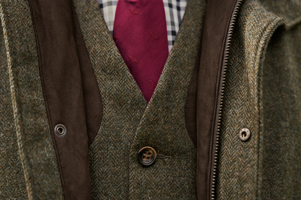 Kenmore Skydevest - Forest green/Herringbone