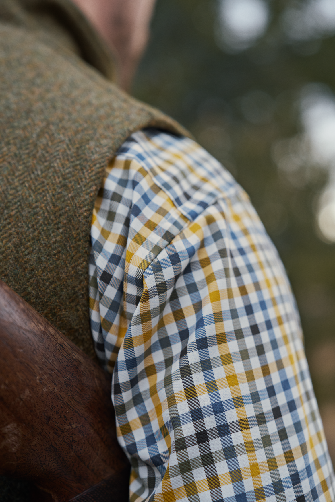 Kenmore Vest - Forest green/Herringbone