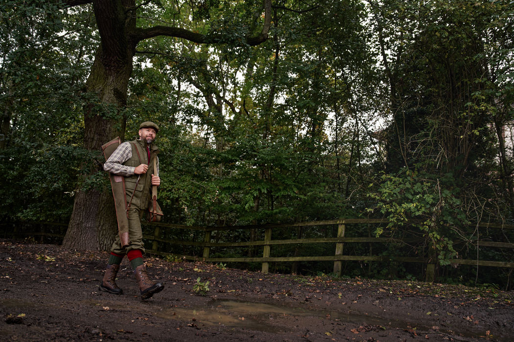 Kenmore Vest - Forest green/Herringbone