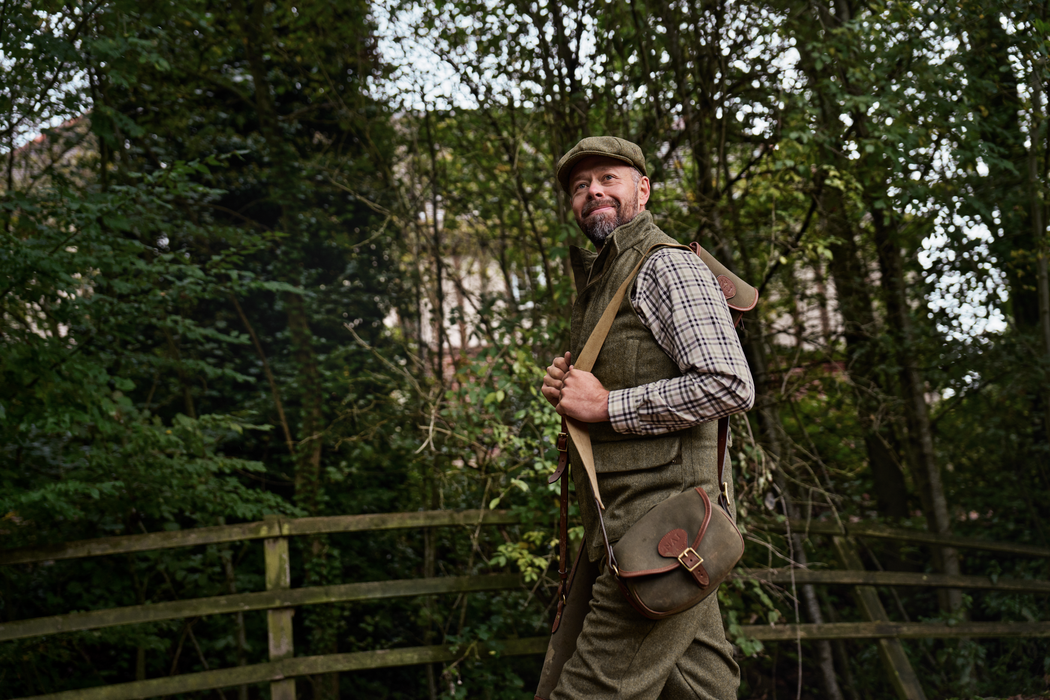 Kenmore Vest - Forest green/Herringbone