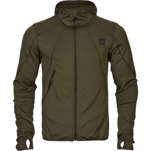 Deer Stalker - Fleece-hættetrøje med fuld lynlås Willow green - Härkila