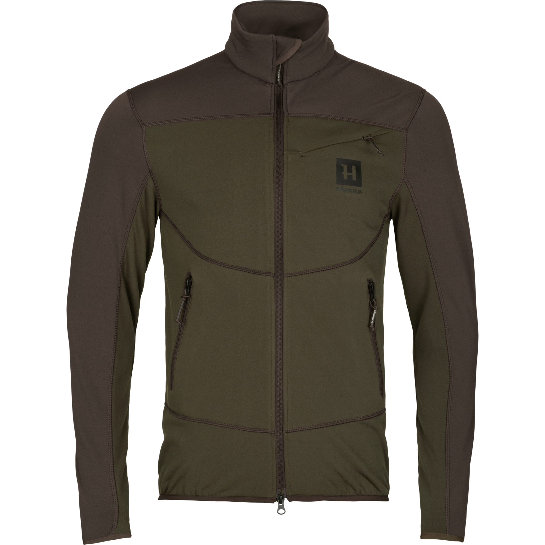 Olaf fleece jakke - Willow green/Shadow grey - Härkila