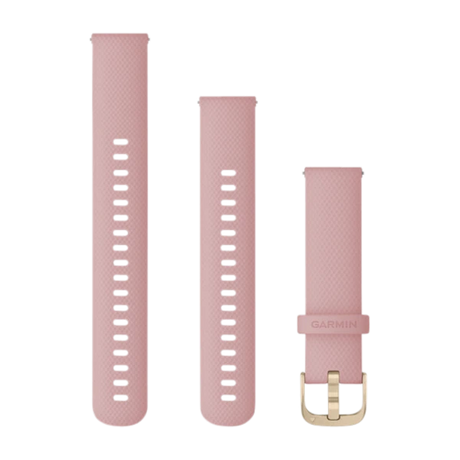 Quick Release remme (20 mm), Blush Pink vævet nylon, lys guld hardware 2