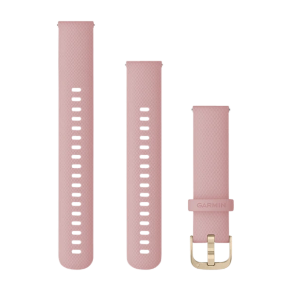 Quick Release remme (20 mm), Blush Pink vævet nylon, lys guld hardware 2