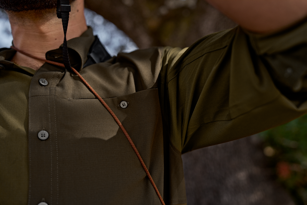 Logmar letvægts L/S-skjorte Dark olive/Willow green - Härkila