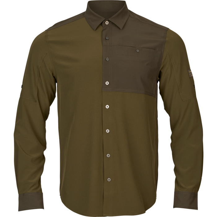 Logmar letvægts L/S-skjorte Dark olive/Willow green - Härkila